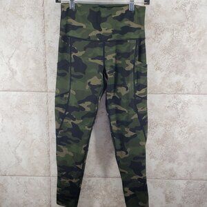 BSP Calf Length Camo Camouflage Leggings High Rise Ponte Yoga Pants Size L